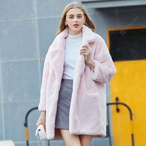 Fluffy Pink Faux Fur Coat / Jacket